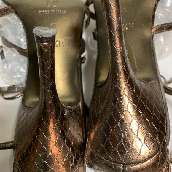 Via Spiga High Heels Sandals Snake Leather Bronze - Picture 9 of 9